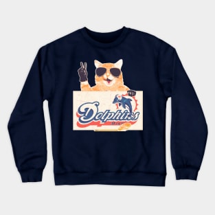 Cat Support Dolphins Crewneck Sweatshirt